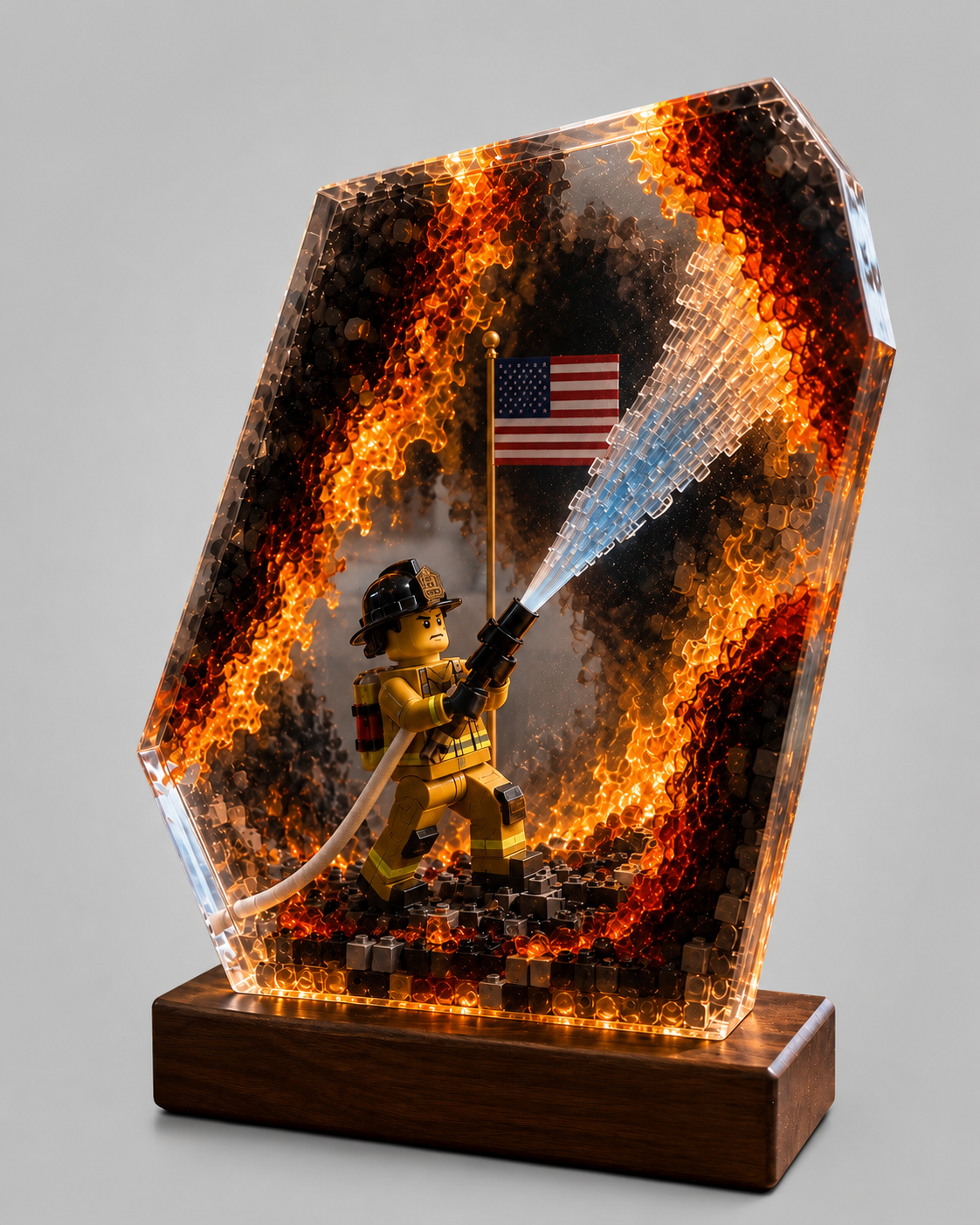 Firefighter Brick Resin Lamp