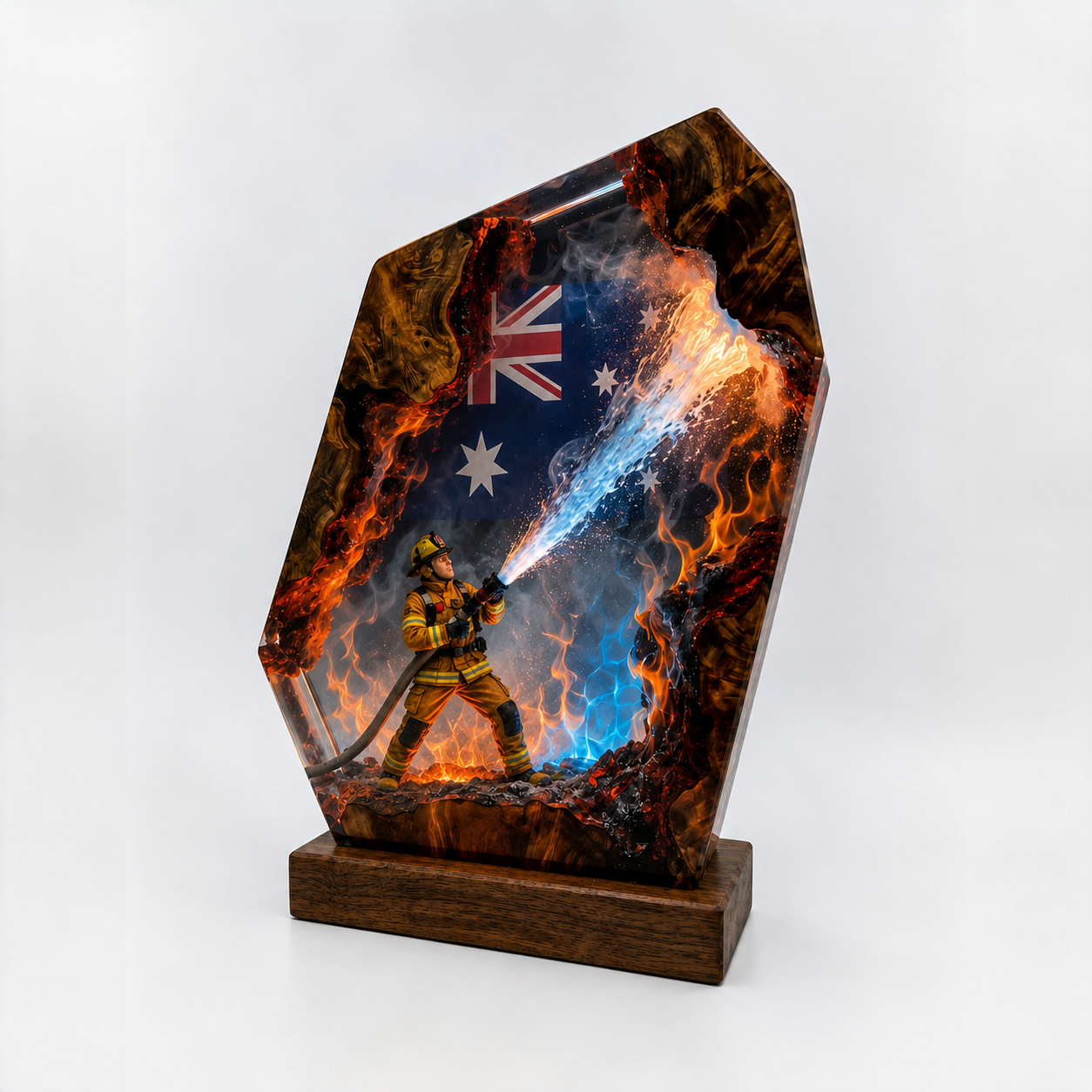 Australian Firefighter Resin Lamp