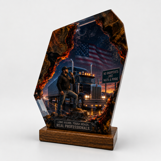 Truck Driver Resin Lamp