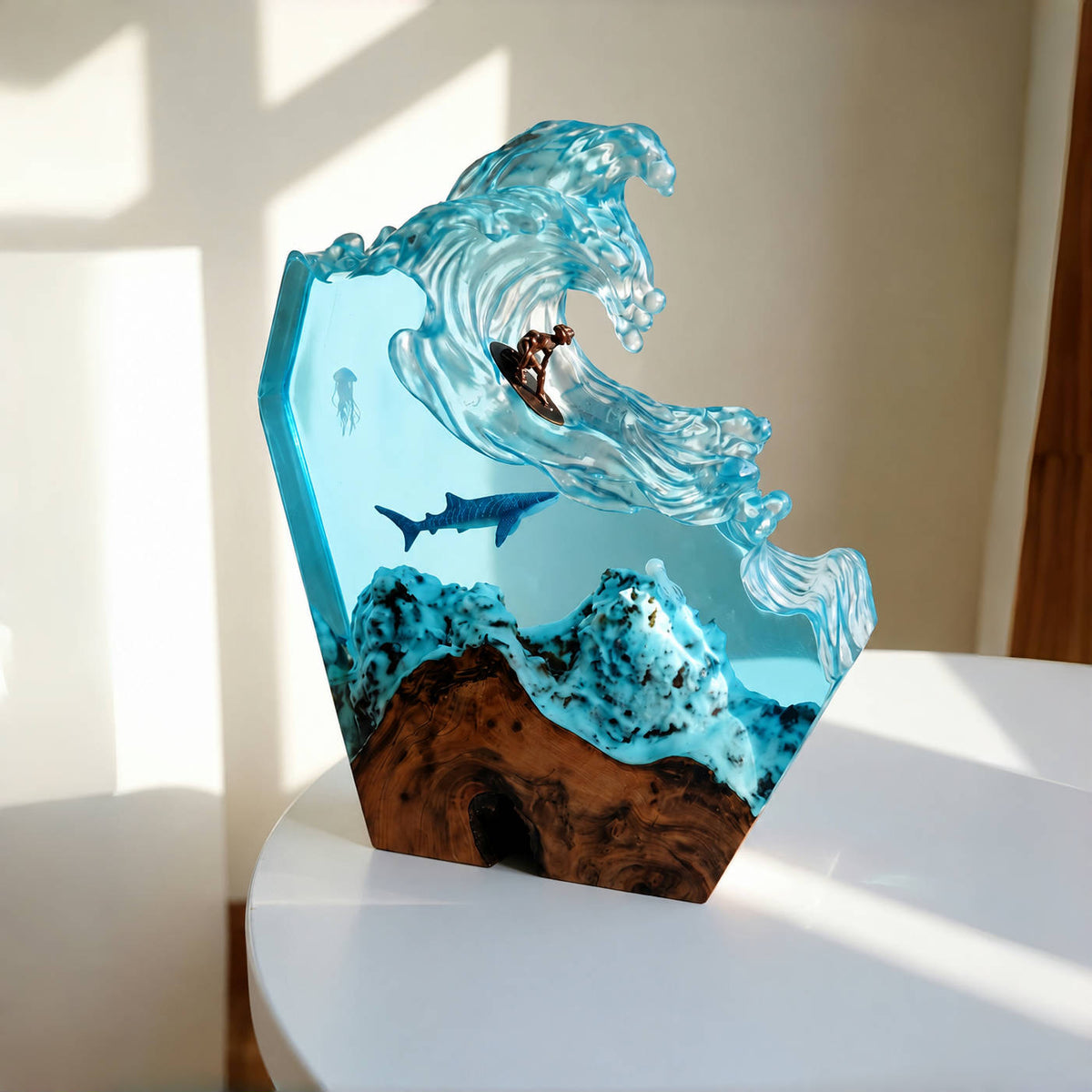 Handmade OceanWave Resin Lamp