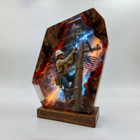 Lineman Resin Lamp
