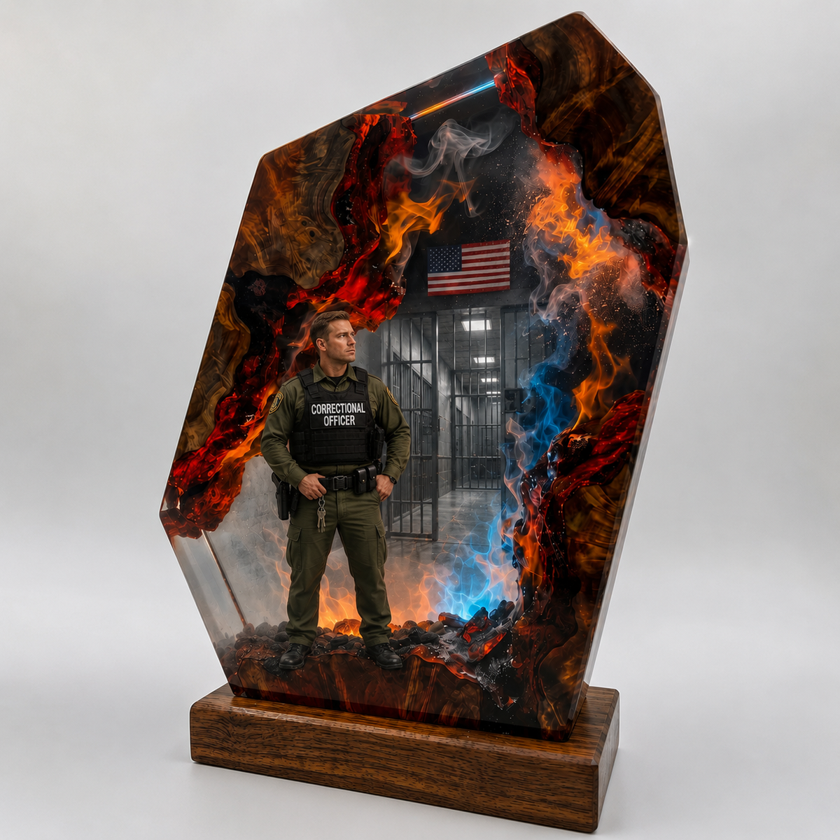 Correctional Officer Resin Lamp